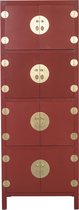 Fine Asianliving Chinese Kast Ruby Rood B67xD45xH180cm - Orientique Collectie Chinese Meubels Oosterse Kast