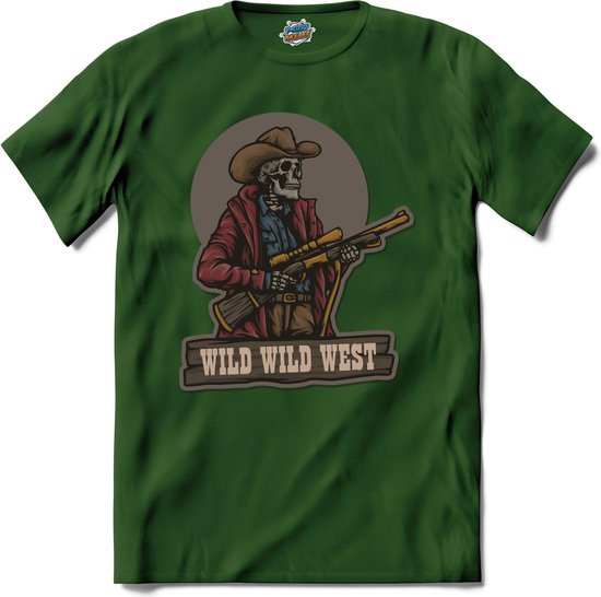 Tactical Wild wild west Cowboy | Airsoft - Paintball | leger sport kleding - T-Shirt - Unisex - Bottle Groen - Maat 3XL