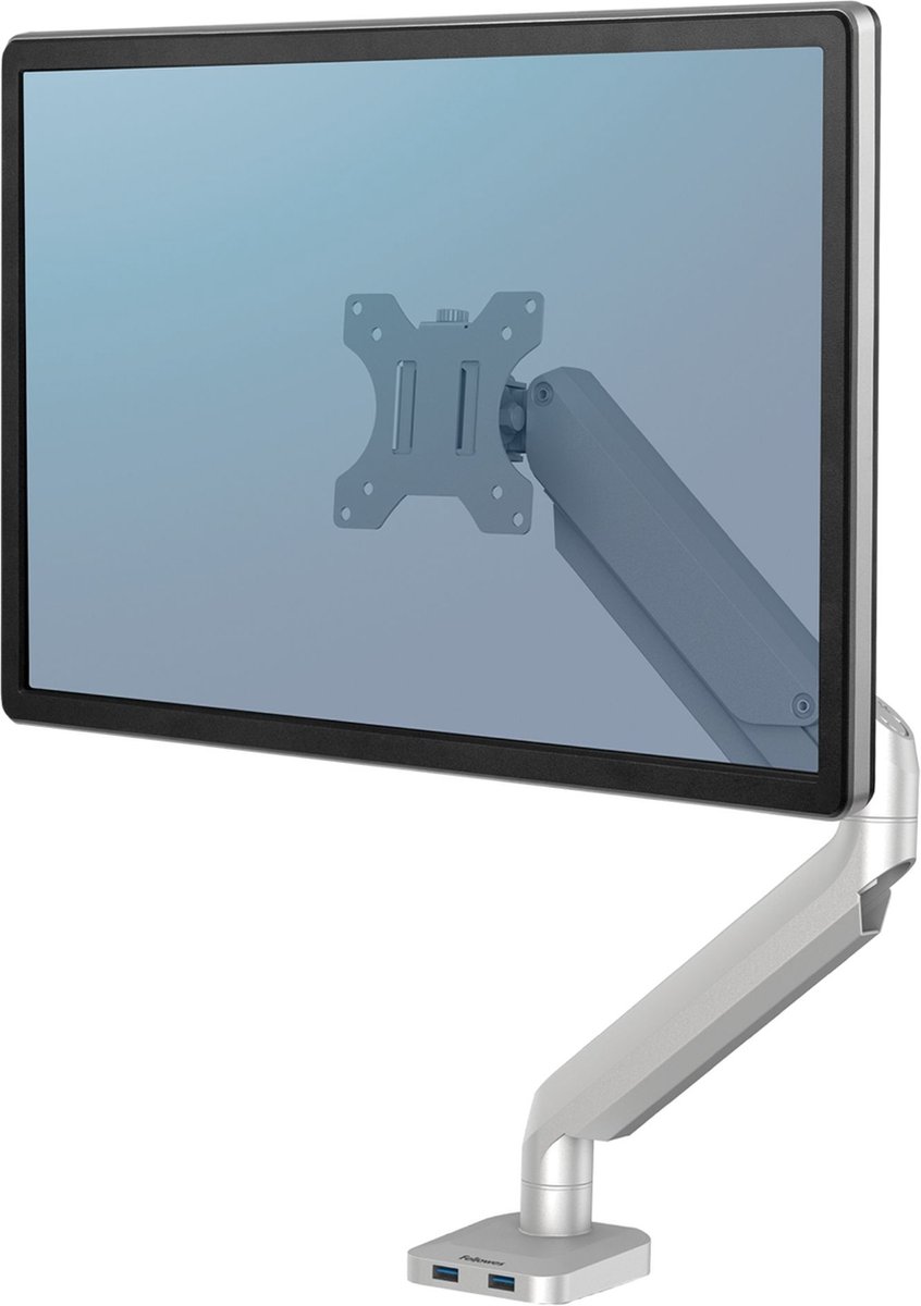 Fellowes Platinum monitor arm - enkel 1 scherm - klem/doorvoer - zilver