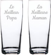 Bierfluitje gegraveerd - 19cl - Le Meilleur Papa & La Meilleure Maman