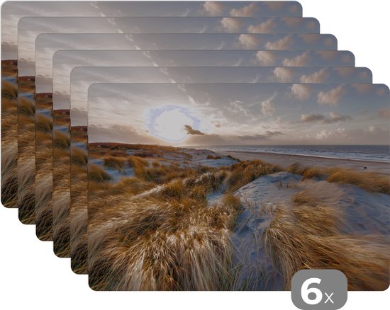 BKEOY Place Mats Zonsondergang Kust Zee Strand Placemats Tafelmatten Anti-slip Hittebestendige Duurzame Wasbare Sets van 4 BKEOY Place Mats Zonsondergang Kust Zee Strand Placemats Tafelmatten Anti-slip Hittebestendige Duurzame Wasbare Sets van 4