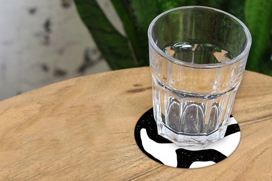 Sous-verres pour verres - Rond - Abstrait - Minimalisme - Design - 10x10 cm - Sous-verres en verre - 6 pièces