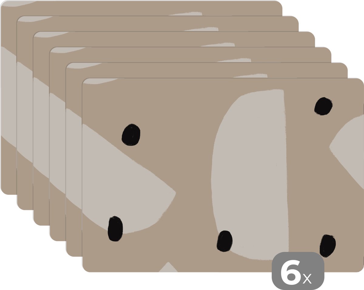 Placemat - Pastel - Abstract - Design - Onderleggers - Placemats - 45x30 cm - 6 stuks