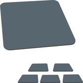 Onderzetters voor glazen - Vierkant - Blauw - Interieur - Effen - Onderlegger - Onderzetters - Keuken accessoires - 10x10 cm - Eetkamer - 6 stuks