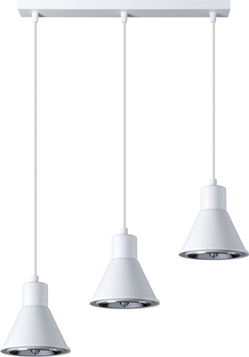 Light Your Home Teva Hanglamp - Modern - Metaal - 3xES111 - Woonkamer - Eetkamer - Wit