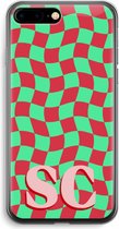 Gepersonaliseerd - Case Company® - Hoesje geschikt voor iPhone 7 PLUS hoesje - Grid Monogram - Soft Cover Telefoonhoesje - Bescherming aan alle Kanten en Schermrand