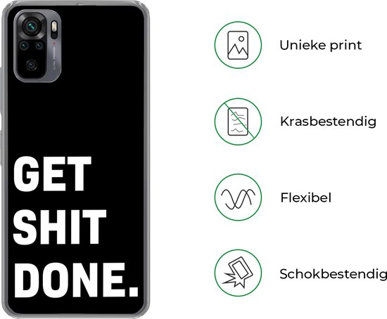 Convient pour la coque Xiaomi Redmi Note 10 Pro - Citations - Dictons - Faites de la merde - Étui de téléphone en Siliconen