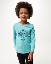 Mexx Lange Mouwen Artwork T-shirt Jongens - Ocean Blauw - Maat 146-152