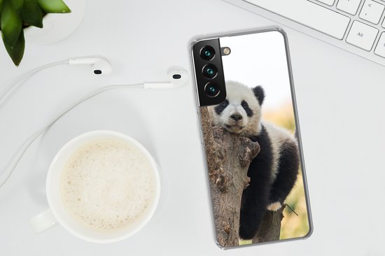 Convient pour la coque Samsung Galaxy S22 - Panda - Arbre - Lumière - Coque de téléphone en Siliconen