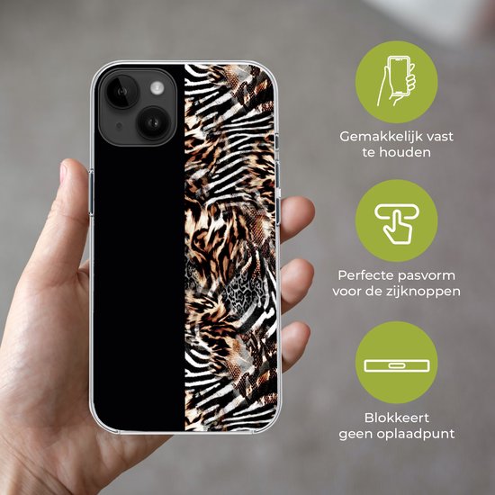 Convient pour Apple Iphone 14 Plus - Housse souple - Fourrure - Design - Animaux - Coque de téléphone en Siliconen