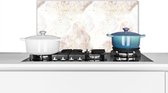 Spatscherm keuken 70x30 cm - Kookplaat achterwand Marmer - Geometrie - Goud - Muurbeschermer - Spatwand fornuis - Hoogwaardig aluminium