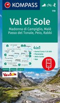 KOMPASS WK 119 Wandelkaart Val di Sole, Madonna di Campiglio, Malè, Passo del Tonale, Peio, Rabbi 1:35.000