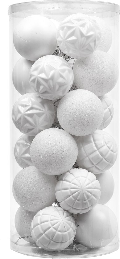 24 stuks kerstballen, rood, kerstballen, boomversiering