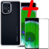 Hoes Geschikt voor OPPO Find X5 Pro Hoesje Siliconen Back Cover Case Met Screenprotector - Hoesje Geschikt voor OPPO X5 Pro Hoes Cover Hoesje - Transparant