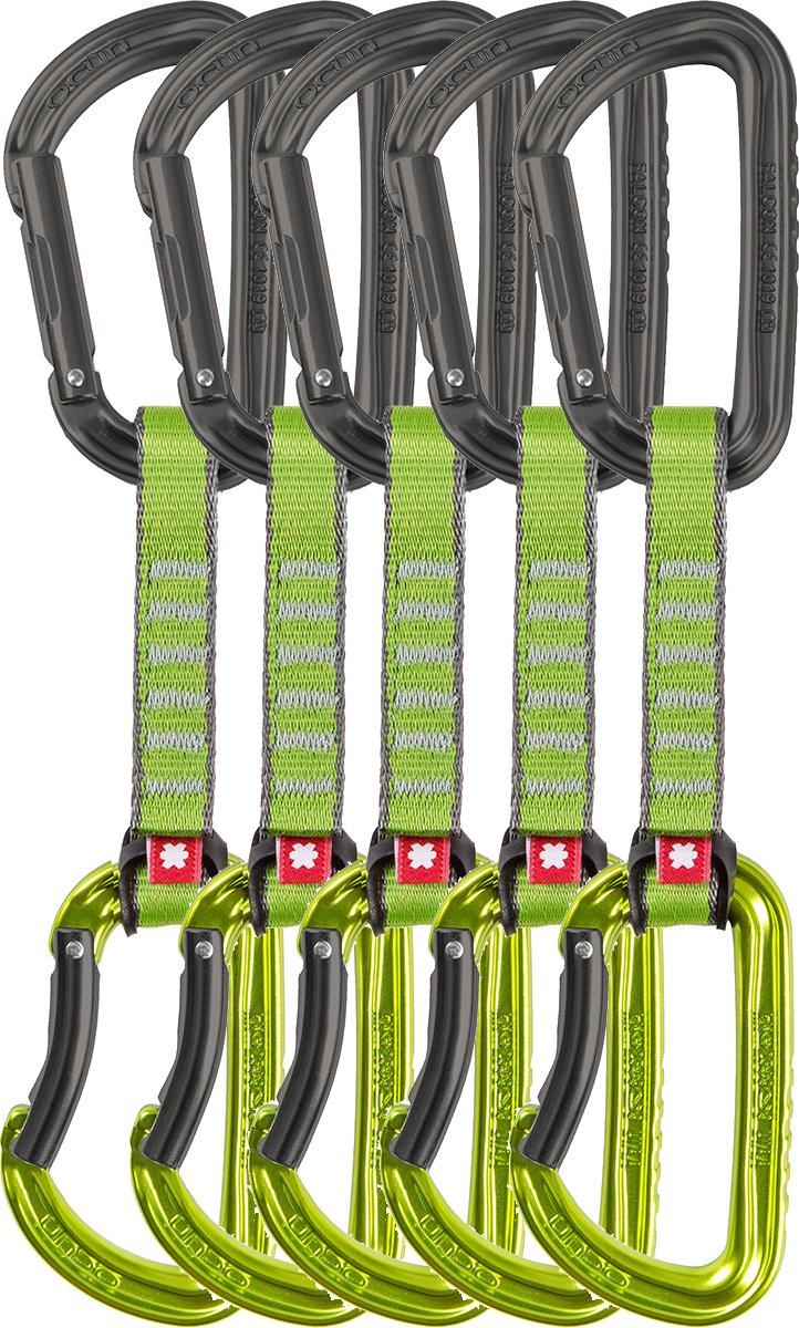 Ocun Falcon QD PA 16 5-Pack - Grün - Maat Unisex_10CM