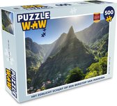 Puzzel Het zonlicht schijnt op een bergtop van Madeira - Legpuzzel - Puzzel 500 stukjes