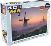 Puzzel Molen - Nederland - Mist - Legpuzzel - Puzzel 1000 stukjes volwassenen