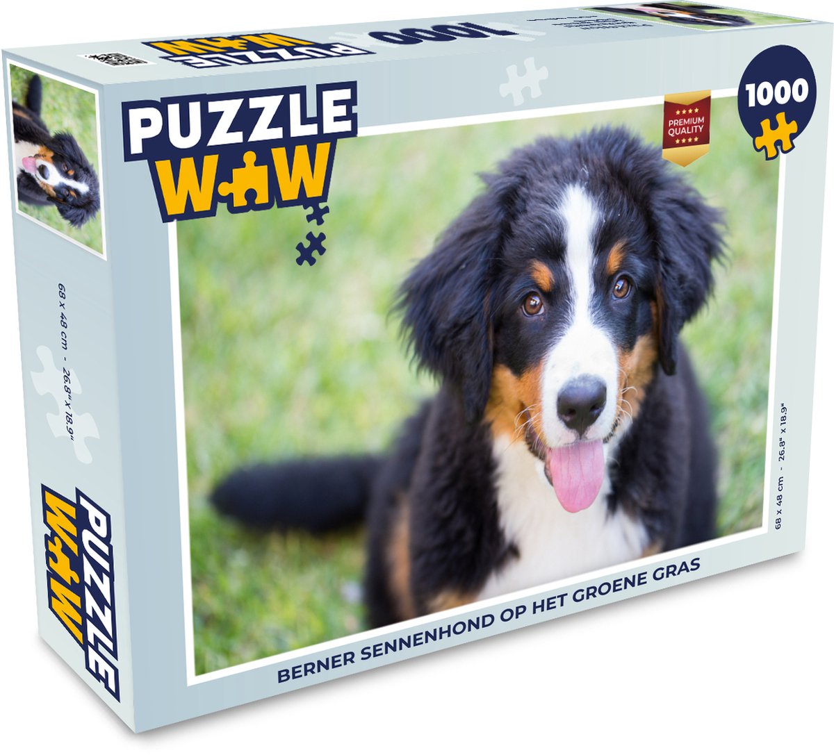 Puzzel Berner Sennenhond op het groene gras - Legpuzzel - Puzzel 1000 stukjes volwassenen