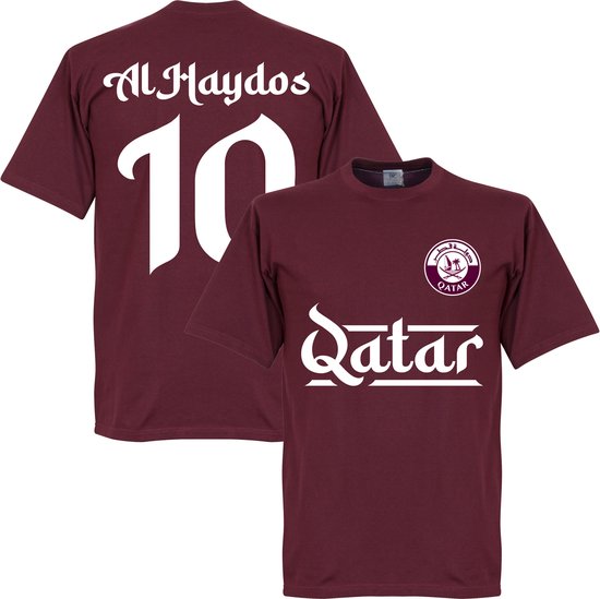 Qatar Al Haydos 10 Team T-Shirt - Bordeaux Rood - M