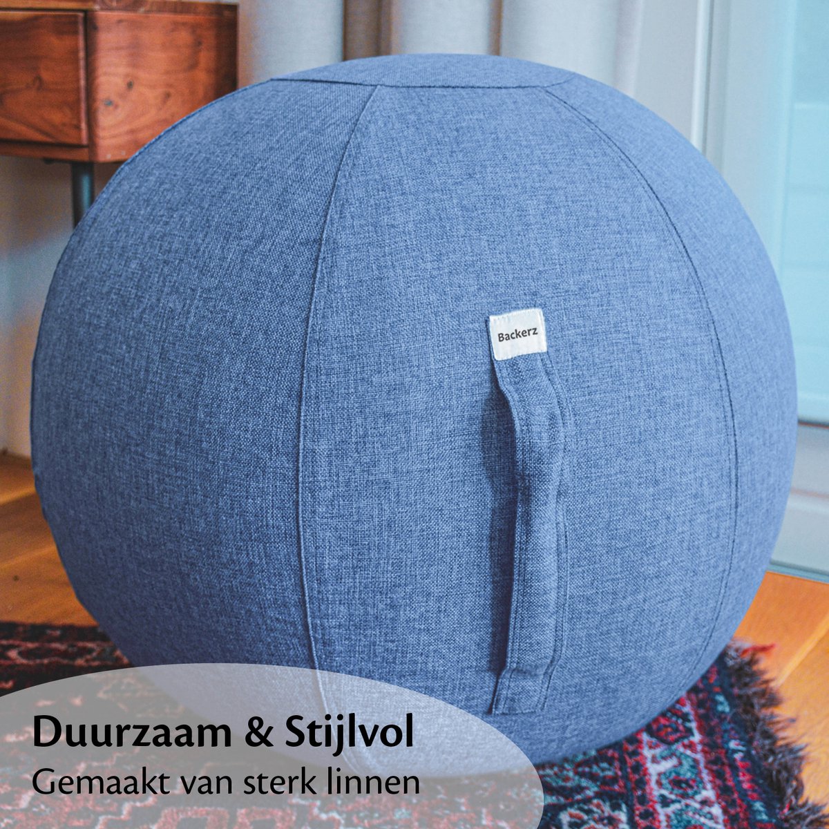 Backerz® Zitbal Linnen 65 CM - Zitballen met Hoes - Balanskruk – Luxe ...
