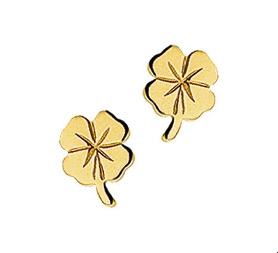 Clips d'oreilles d'oreilles trèfle en or jaune 4005626