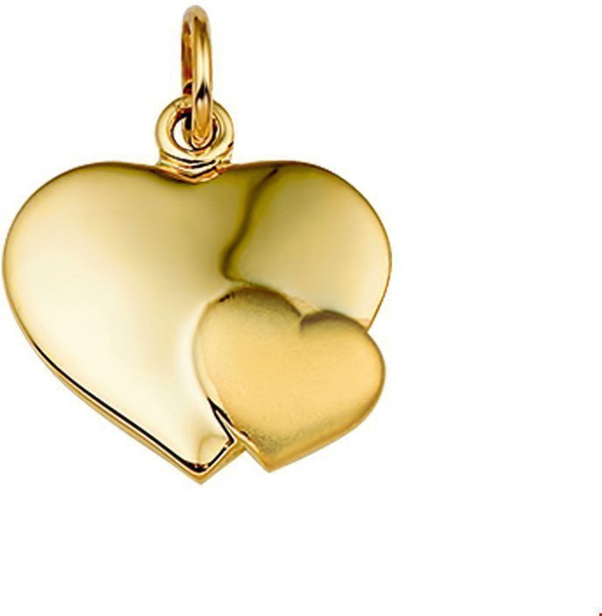Geelgouden Hanger hart poli/mat 4013757