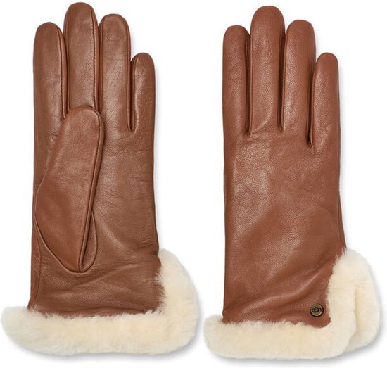 Gants Femme UGG Leather Sheepskin Vent Glove - Chestnut - Taille S | bol.com