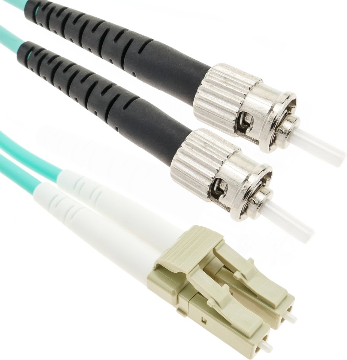 BeMatik - OM3 glasvezelkabel LC naar ST multimode duplex 50/125 van 10 m