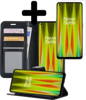 Hoesje Geschikt voor OnePlus Nord CE 2 Lite Hoesje Book Case Hoes Wallet Cover Met Screenprotector - Hoes Geschikt voor OnePlus Nord CE 2 Lite Hoesje Bookcase Hoes - Zwart