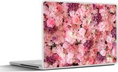 Laptop sticker - 15.6 inch - Bloemen - Roze - Rozen - 36x27,5cm - Laptopstickers - Laptop skin - Cover