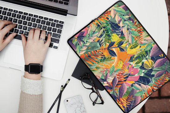 Housse ordinateur 13 pouces - Fleurs - Jungle - Tropical - Housse ordinateur