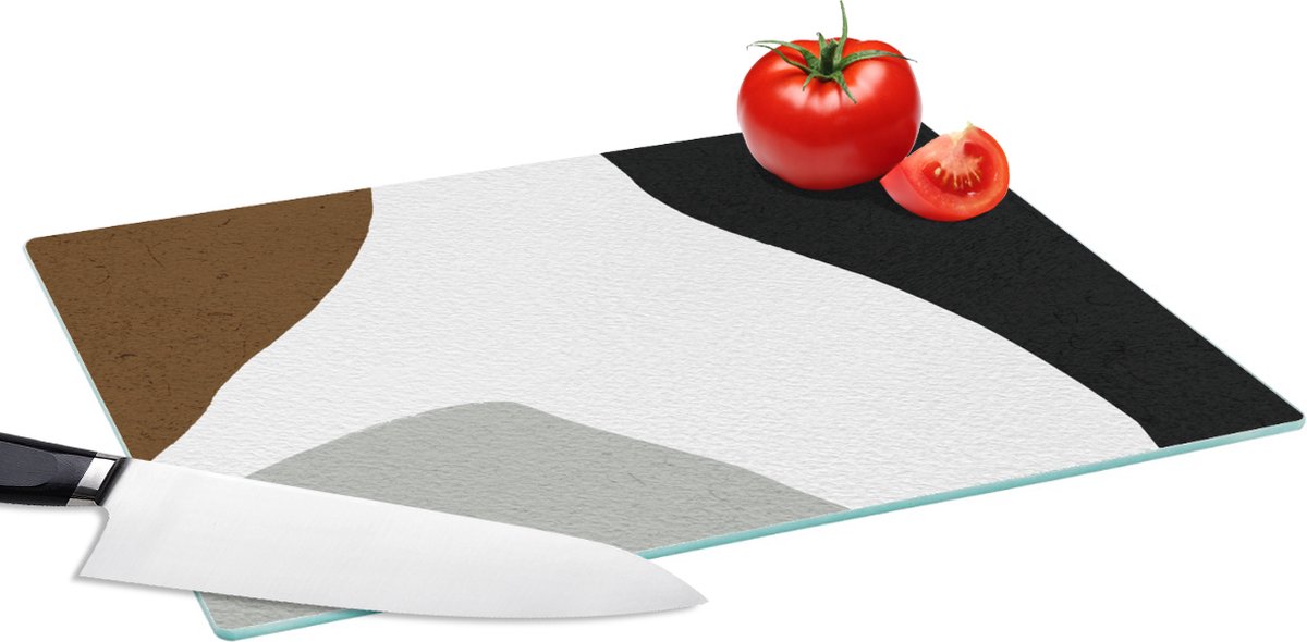 Glazen Snijplank - 39x28 - Minimalisme - Design - Vormen - Snijplanken Glas