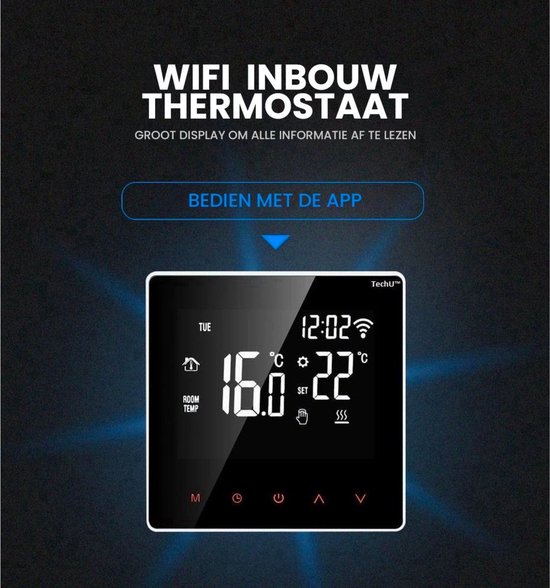 Slimme Draadloze Thermostaat, Slimme Programmeerbare Kamerthermostaat Wandthermostaten Spraakbediening