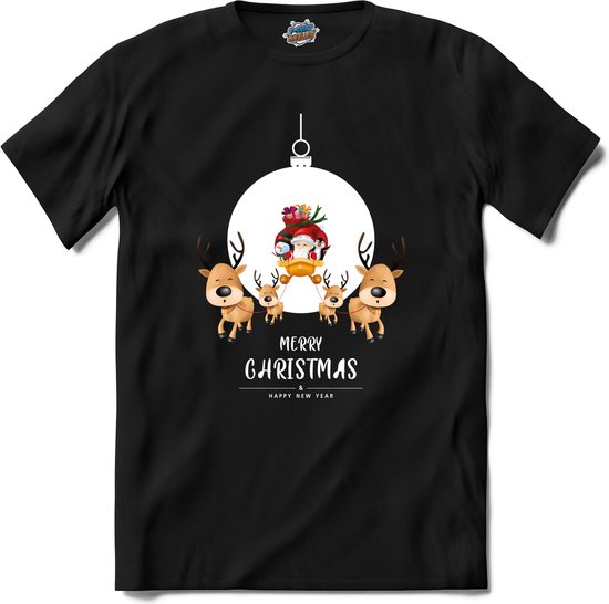 Merry christmas - T-Shirt - Heren - Zwart - Maat M