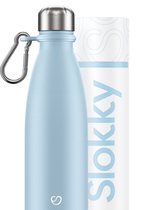 Slokky - Pastel Blue Thermosfles & Karabijnhaak - 500ml