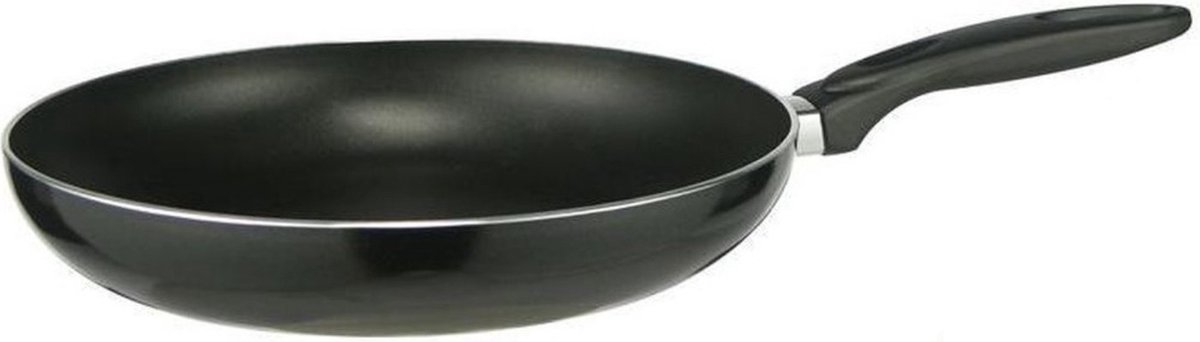 Zwarte koekenpan elektrisch/ gas/ keramisch/ inductie 28 cm - bakken/koken - koekenpannen keukengerei
