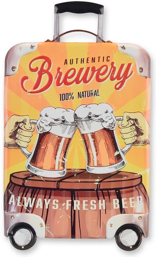 AN EMBOSSED TIN PLATE - AUTHENTIC BREWERY Breedte: 29,5 Lengte: 49,5