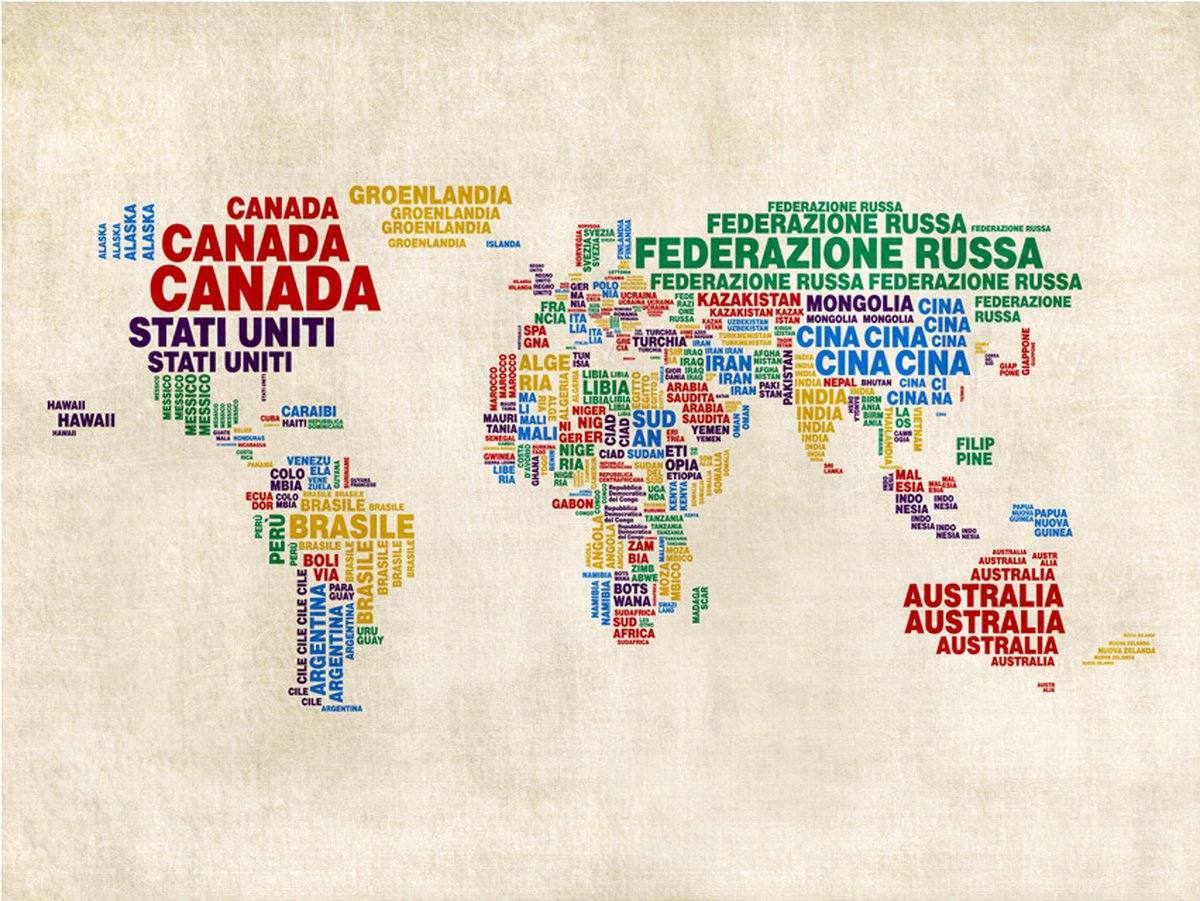 Fotobehang - landkaart (Italiaans).