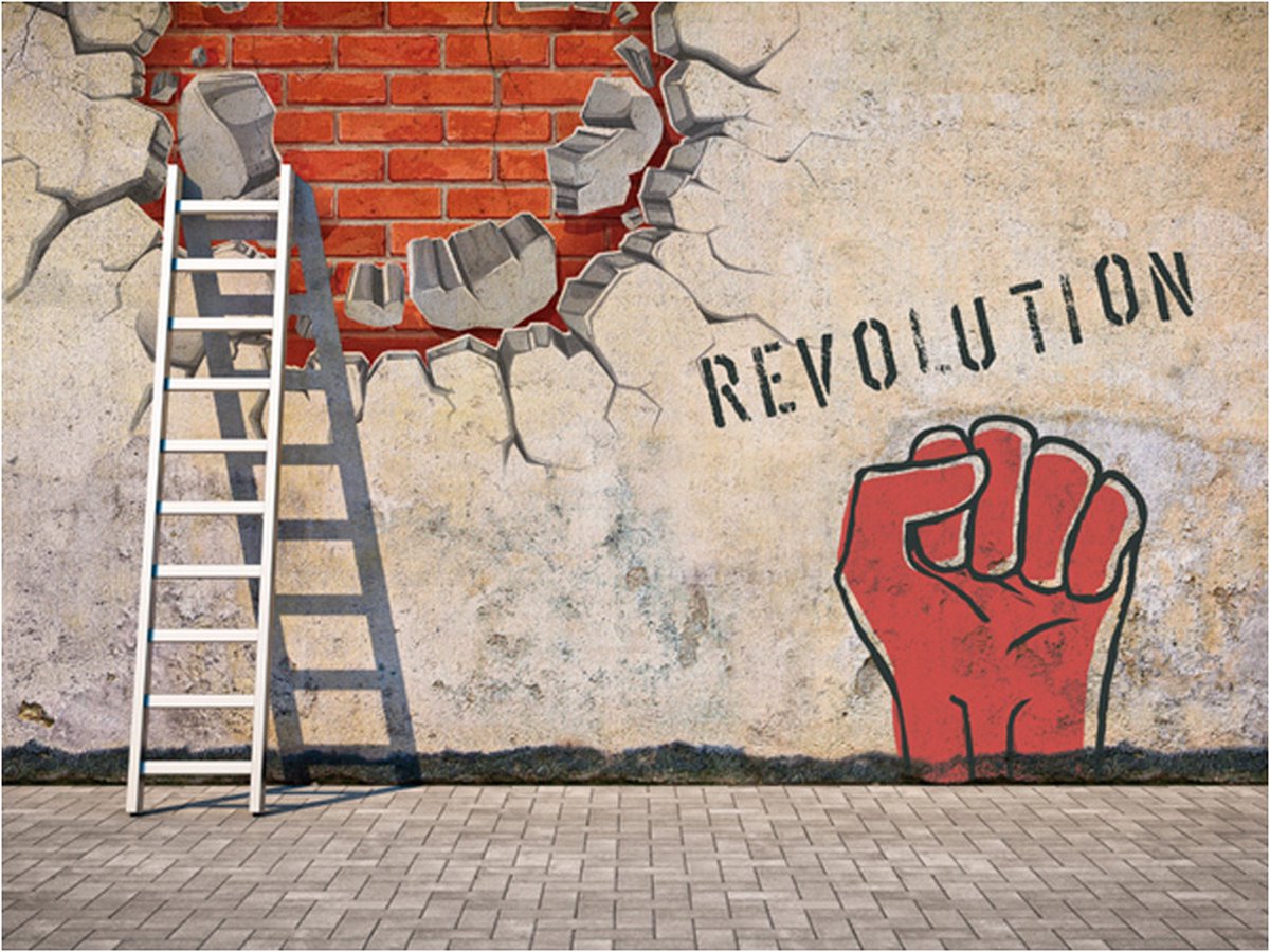 Fotobehang - The invisible hand of the revolution.