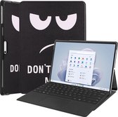 Case2go - Hoes geschikt voor Microsoft Surface Pro 9 - 13 inch Cover - Book Case met Stand Functie - Don't Touch Me