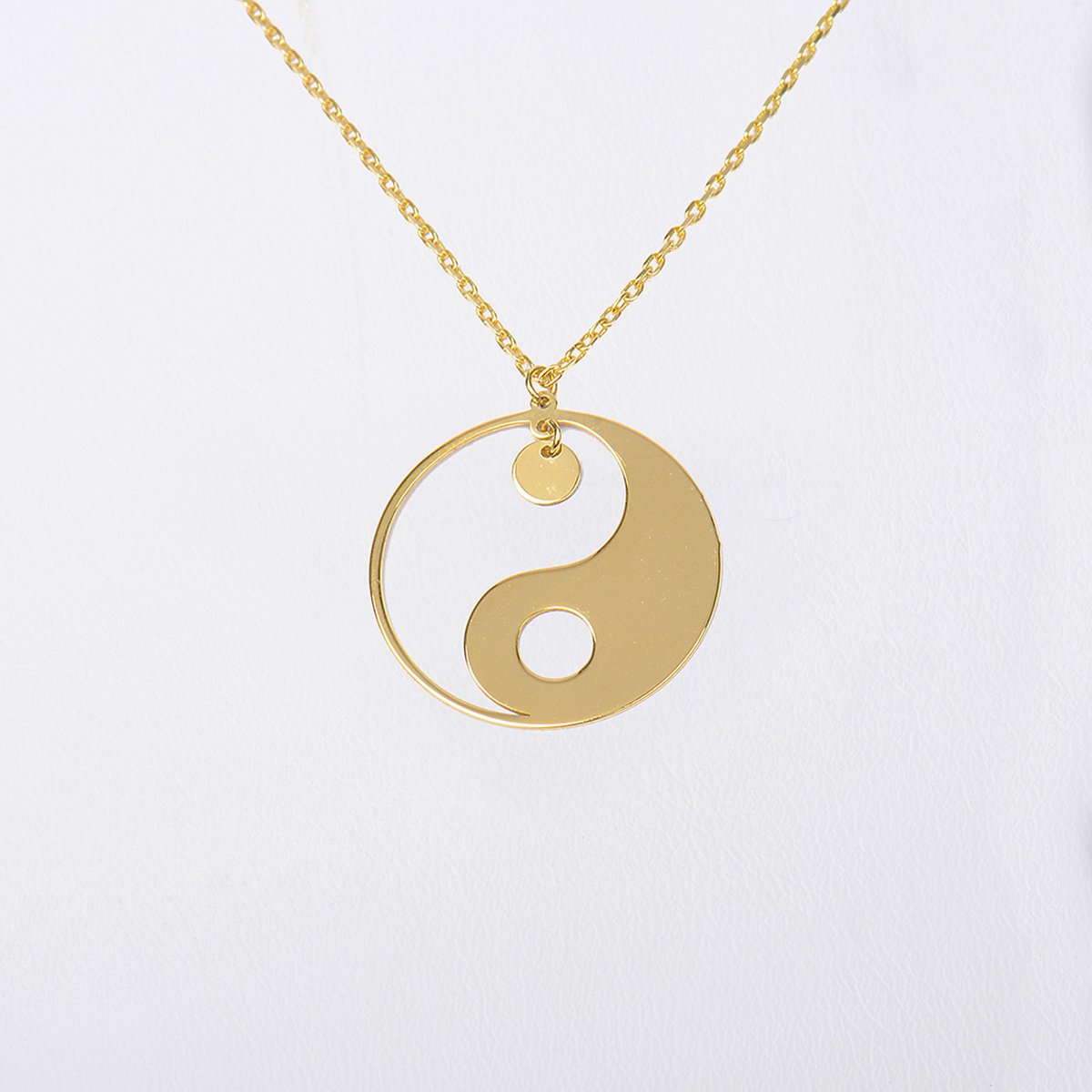 MeYuKu- Sieraden- 14 karaat gouden ketting met Yin Yang hanger