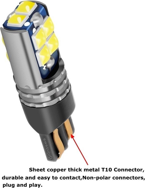 Set d'éclairage de voiture LED haute Power T10 LED Blauw glace - Aluminium de haute qualité - Canbus Éclairage intérieur