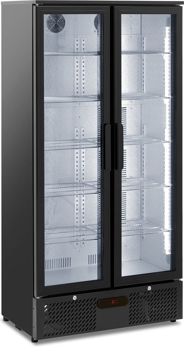 Royal Catering Dranken koelkast - 458 l - Royal Catering - Acero con revestimiento en polvo Black Zwart