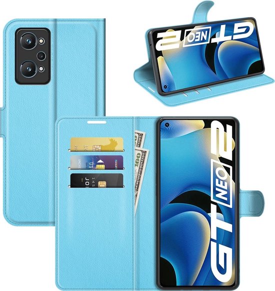 Étui Realme GT Neo 3T - Mobigear - Série Classic - Bookcase en similicuir - Blauw - Étui adapté pour Realme GT Neo 3T