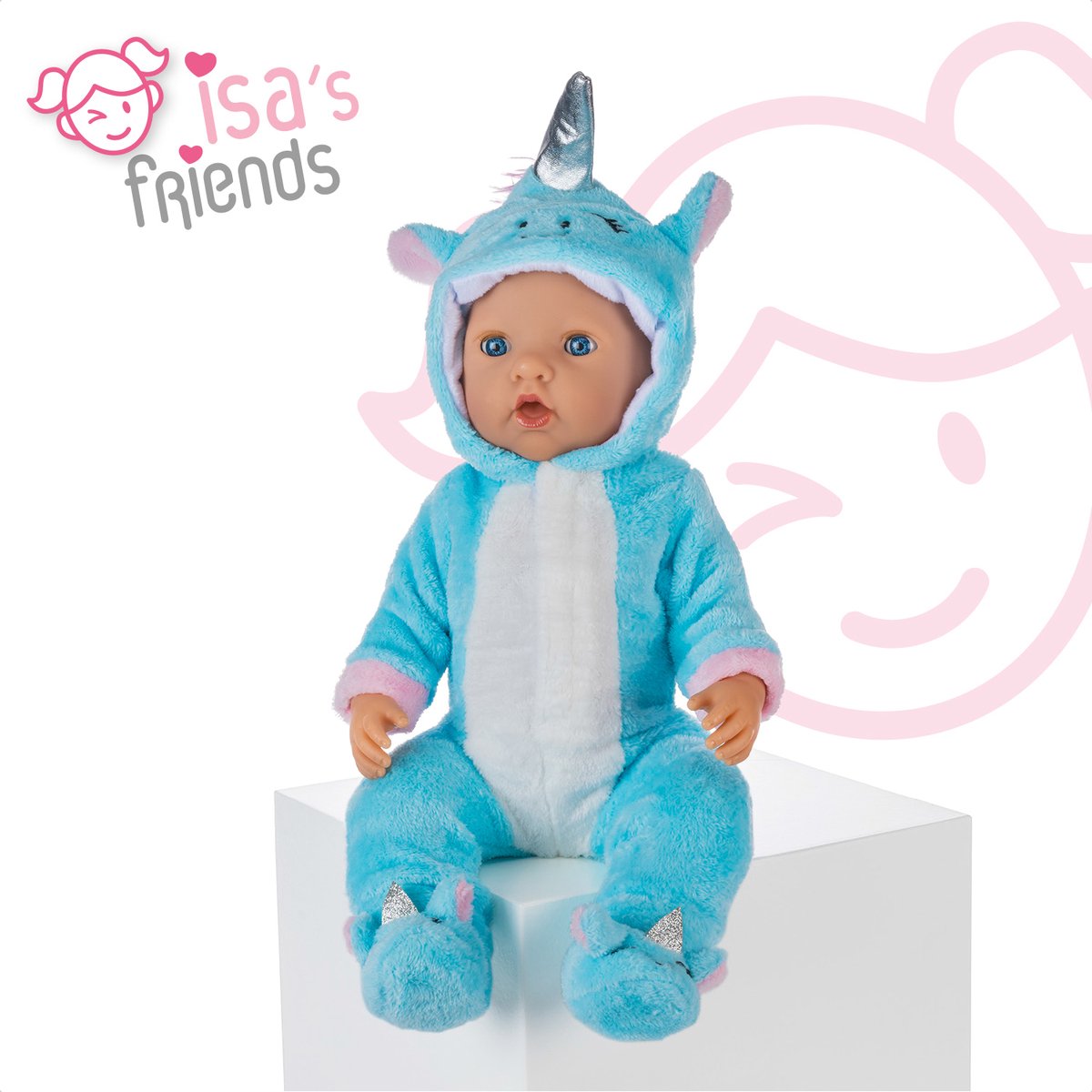 Isa's Friends® - Poppenkleding - Kleertjes geschikt voor o.a. BABY born - 43 cm - Unicorn Onesie — afbeelding 3
