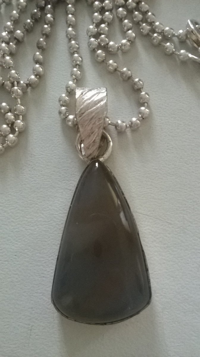 Gemstones-silver-natuursteen Ketting zilver 925 58 cm agaat hanger in zilver 925