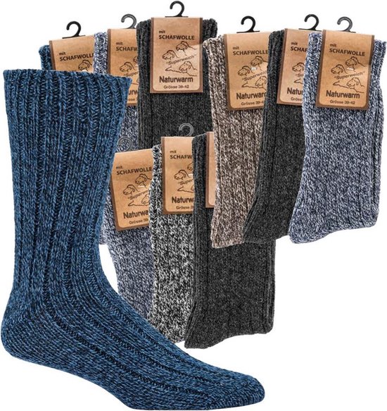 3 paar Noorse sokken gekleurd Sam maat 39-42