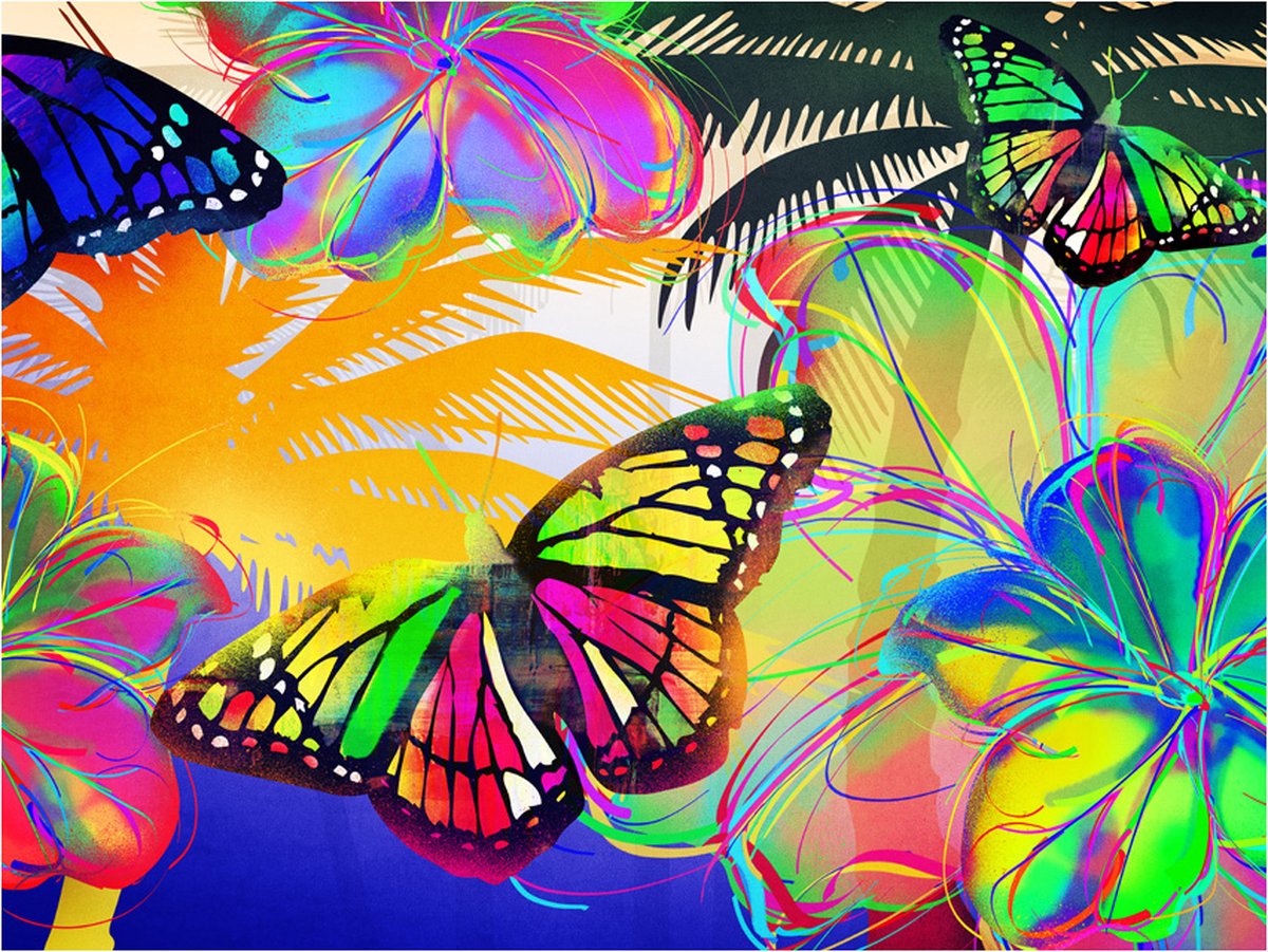 Fotobehang - Butterflies in the stomach.