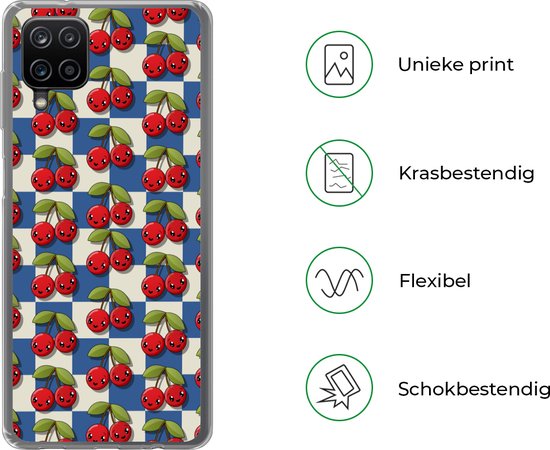Coque Samsung Galaxy A12 - Meiden - Cerise - Nourriture - Motifs - Coque de téléphone en Siliconen -