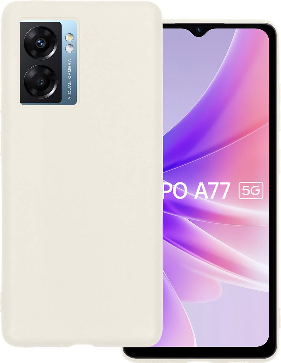Hoesje Geschikt voor OPPO A77 - Sterk & Shockproof - Hoes Cover - Siliconen Case - Wit
